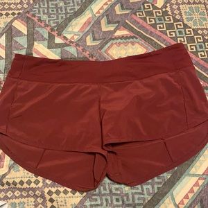 Maroon lululemon shorts